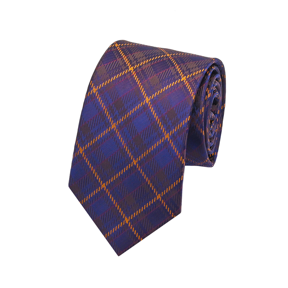 時尚潮流配色靚麗格紋領帶高檔滌絲男士領帶